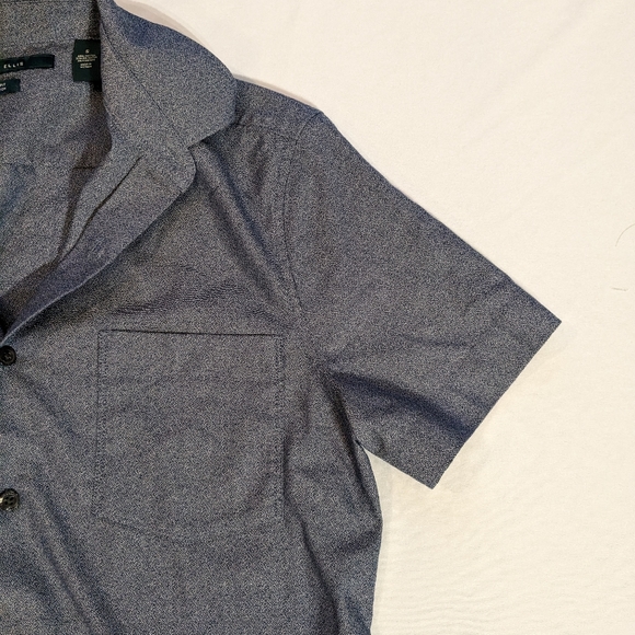 Perry Ellis Blue Button-Up Short Sleeve Shit, Slim Fit, Size S - Picture 5 of 15